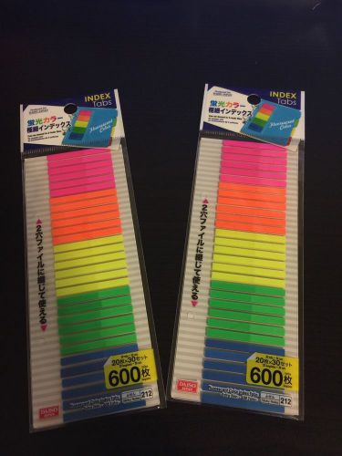 Daiso Index Tabs Fluorescent Colours Coding Sticky Notes 600 Sheets Page Maker