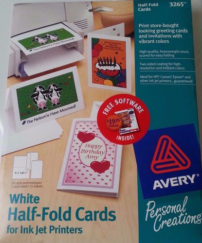 Avery 3265 White Half-Fold Greeting Cards InkJet (NEW BUT OPENED)
