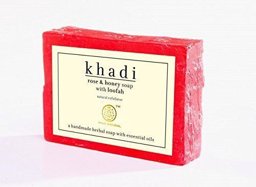 Khadi Natural Rose &amp; Honey Loofah Soap (SLS/Paraben Free) - UMI29