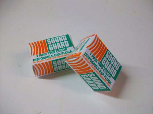 New in box 2 pair of sound-guard new dynamics two color disposable ear plugs for sale