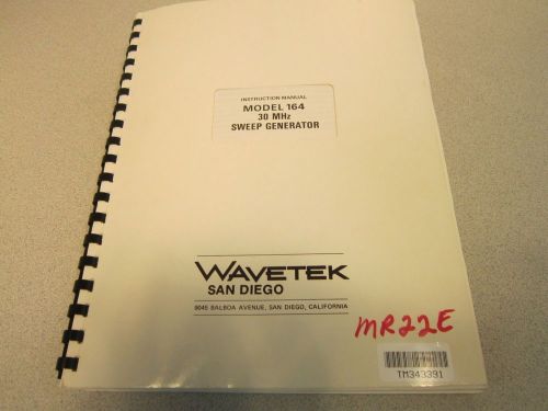 Wavetek 164 30 MHz Sweep Generator Instruction Manual