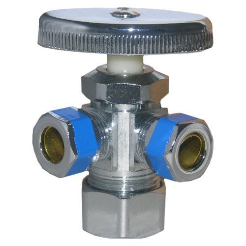 Lasco 06-7355 dual outlet valve, 5/8-inch compression inlet x 3/8-inch for sale