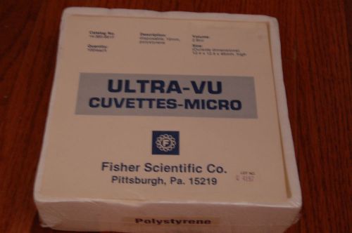 Ultra-VU cuvet Cell   Cuvette  UV Spectrophotometer  2.9 ml 10 mm  cm PS Fisher