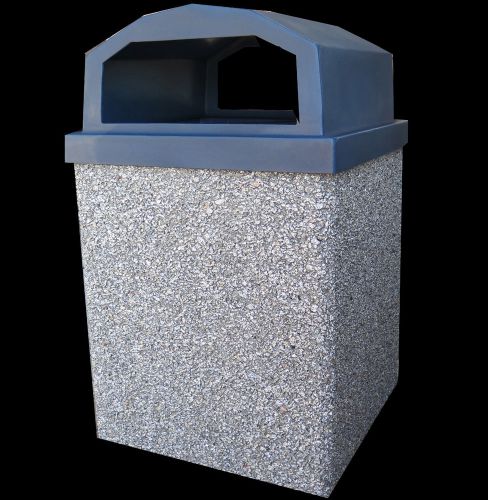 Concrete trash cans and litter receptacles for outdoors for sale