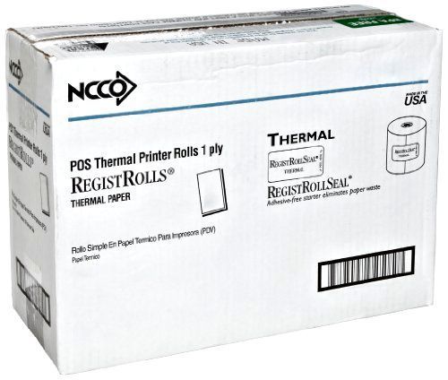 National Checking 7313SP 200&#039; Length x 3.13 Inch Width 1 Ply White Thermal Regis