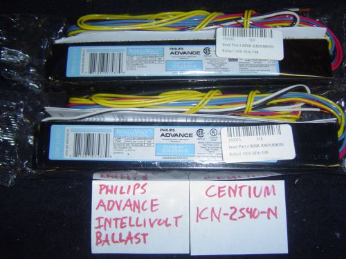 LOT OF 2 Philips Advance CENTIUM ICN-2S40-N Rapid Start Electronic Ballasts