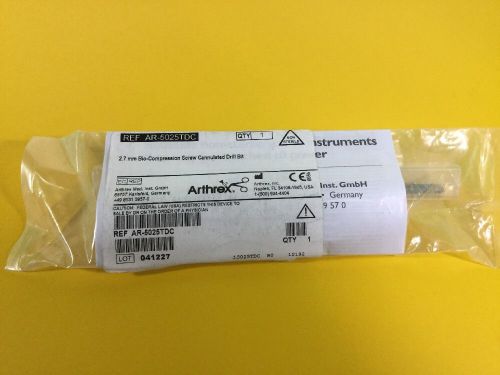 NEW - Arthrex AR-5025TDC 2.7 MM Compression Screw Cannulated Drill Bit, 22 mm