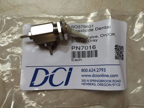 DCI model# PN 7016 Toggle Valve, On/Off, 3-Way, Gray