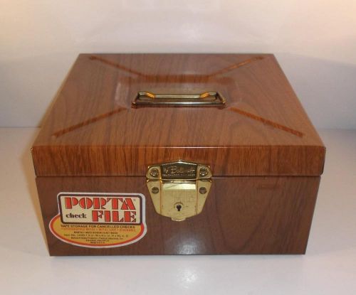 Vintage Ballonoff Check Porta File No. 1499 Tin Litho Woodgrain Made in USA
