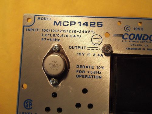 POWER SUPPLY CONDOR # MCP1425 INPUT 100/240 OUTPUT 12 VDC 3.4 AMP
