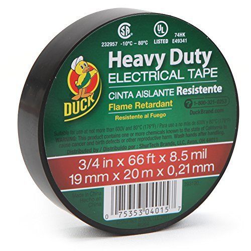Duck Brand 393120 Heavy Duty Electrical Tape, 0.75-Inch x 66-Feet, Single