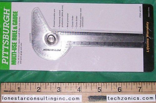Multiuse rule &amp; gauge (gage) machinist tool - protractor, center finder, square for sale