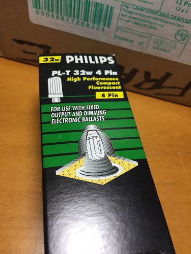 12 NIB Philips PL-T 32w/41/4P 32watt 4pin GX24q-3 base compact fluorescent lamps