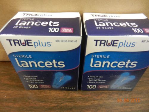 TruePlus Nipro #743500 Lancet 28g New Sterile -2 boxes of 100 - 200pcs total