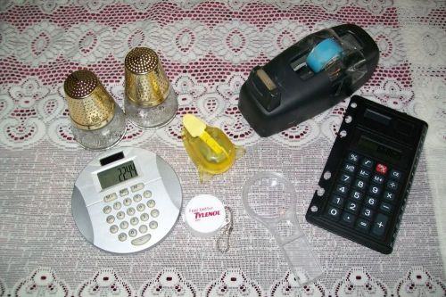8 piece lot of various office products and odds &amp; ends calculators etc. for sale
