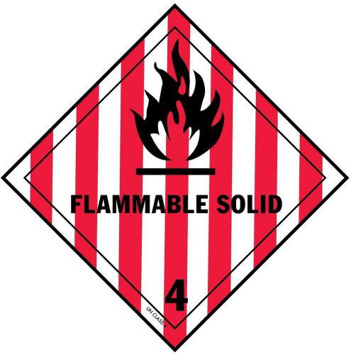 FLAMMABLE GAS, Hazard Class 4 D.O.T. Shipping Labels, 4&#034; x 4&#034;, Roll of 500
