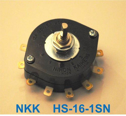 Switch, Rotary,Panel, NKK HS-16-1SN (HS-16-1N), 1pole, 2-11 positions,12amp, NIB
