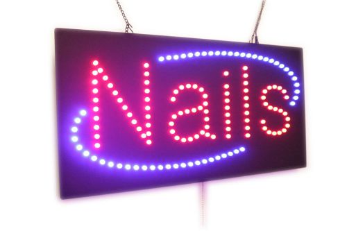 Nails Sign, High quality LED open sign, store sign, business sign, window sign