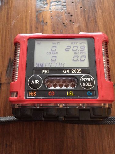 Rki gx-2009 multi-gas monitor detector meter h2s,co,ch4(lel),o2 calibrated!!!! for sale