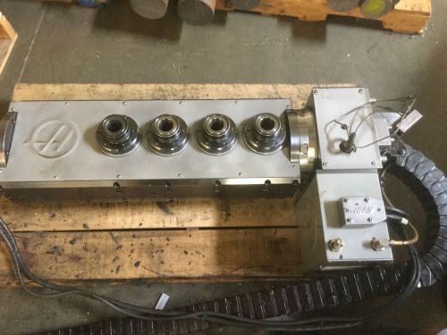 Haas quad-spindle t5c4 collet tilting 2-axis rotary. for sale