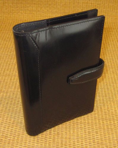 Pocket .665&#034; rings | black patent leather franklin covey open planner/binder for sale