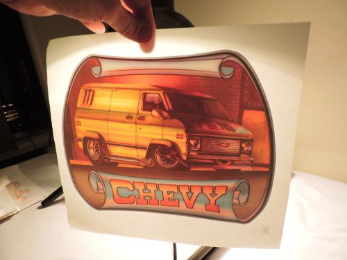 Chevy van chevrolet auto iron on t shirt transfer 39a roach free shipping for sale
