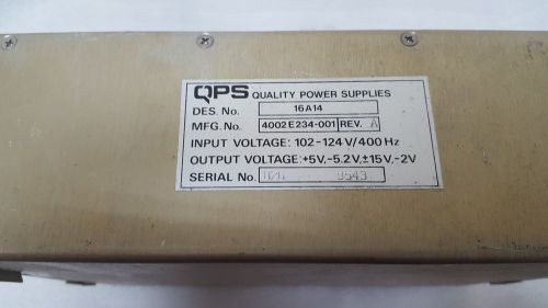 QPS QUALITY POWER SUPPLIES 16A14 P/N 4002E234-001 REV.A