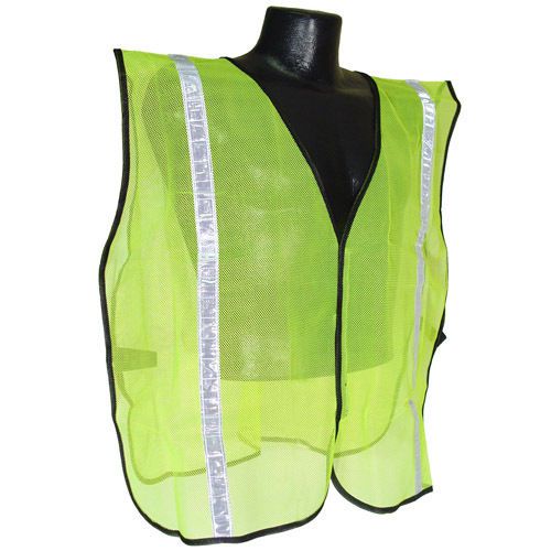 Safety vests with reflective 1&#034; tape hi-viz lime svg-1   (2) &lt;two pack&gt; for sale