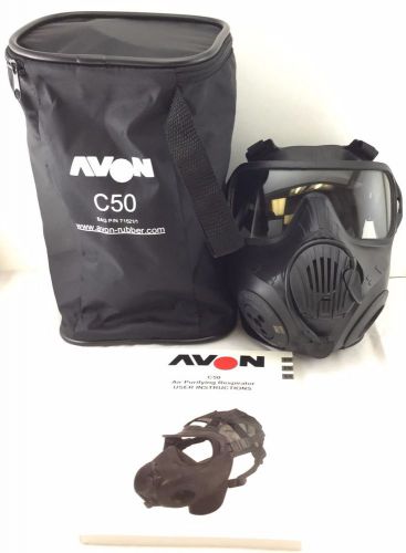 Avon C50 CBRN Gas Mask - 40mm NATO Twin Port APR Respirator - Medium COMMS MKII
