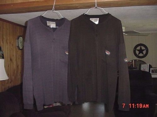 2 Rasco FR HRC-2 Blue &amp; Black Henley Shirts NFPA 2112 SZ 3XL Good Used Condition