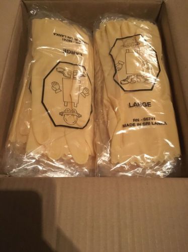 New Safety Zone RN-66741 Yellow Size Large Latex Gloves 96 Pair Canners Box Lot