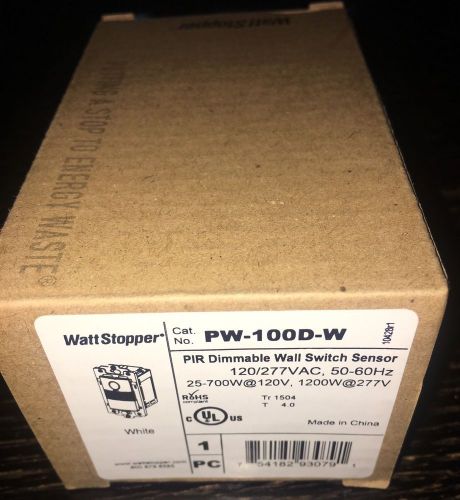 New box watt stopper pw-100d-w pir dimmable wall switch occupancy sensor white for sale