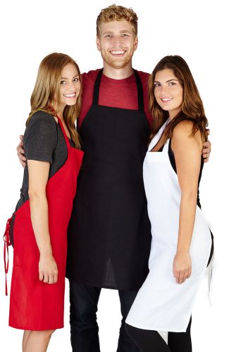 New spun poly craft / commercial restaurant kitchen bib aprons 12 pack bip apron for sale