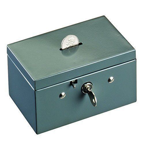 Steelmaster small cash box with coin slot, disc lock, 3.2 x 0.95 x 3.7 inches, for sale