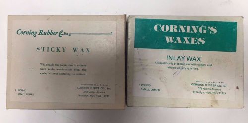 Cornings Rubber Inlay Wax and Sticky Wax 1 lb each