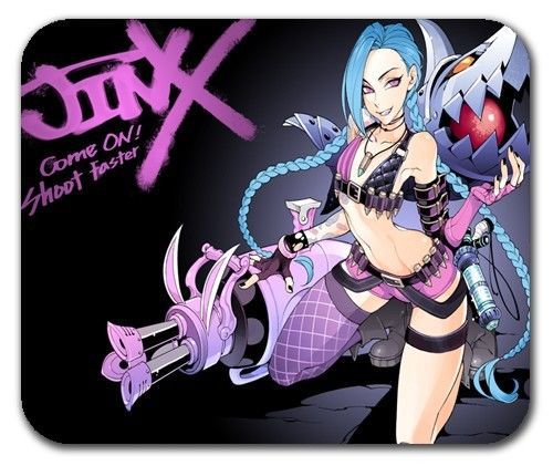 Jinx League of Legends Shoot Faster Fan Art Mousepad Mouse Pad Mat