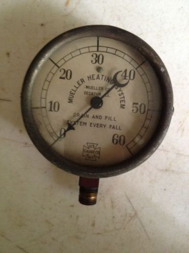 Vintage Mueller Heating Systems Pressure Gauge U.S. Gauge Co. N.Y.  Steampunk