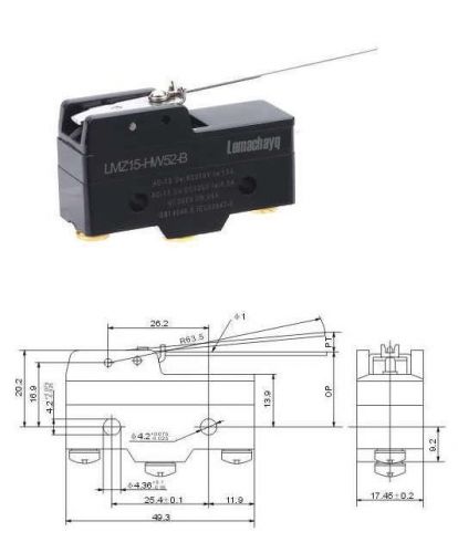 AM001 15A 125V AC 250V AC Limit Switch with Lever Arm