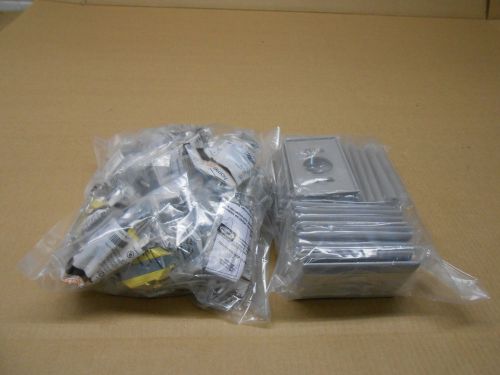 LOT OF 25 NIB HUBBELL RR201 AND GRAY WALL PLATE SINGLE RECEPTACLE BROWN 20A 125V