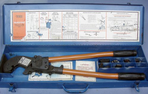 J3 thomas &amp; betts t&amp;b tbm6s manual crimper compression tool 12 dies shure stake for sale