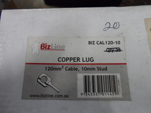 BIZLINE 120mm? Cable Lugs (20) Non Insulated Terminals Battery 10mm  hole