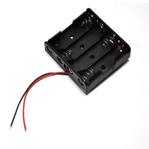 5PCS Plastic Battery Storage Case Box Holder For 4 X AA 4xAA 2A 6.0V wire leads