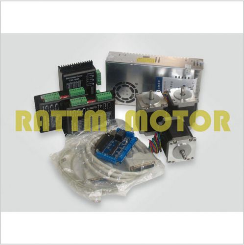 US free 3 axis CNC controller kit 3 NEMA23 270 oz-in stepper motor&amp;driver