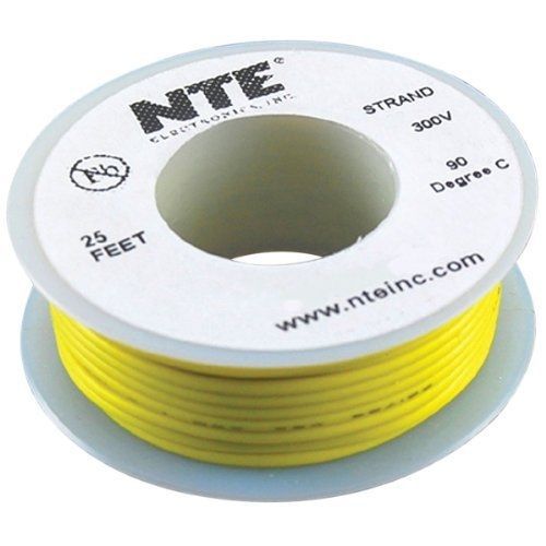 NTE Stranded 24 AWG Hook-Up Wire Yellow 25 ft.