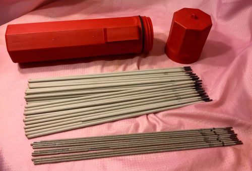 Plastic welding rod keeper case holder + 7018 (2.15lbs) &amp; 6011 (6oz) total 4lbs for sale