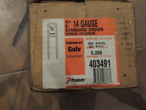 Paslode 2 in. leg x 1/2 in. crown 16 gauge galvanized staples ~ 5200 staples for sale