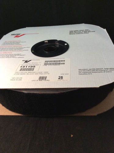 Velcro brand loop 1000 2&#034;x25 yd black psa pressure sensitive adhesive 191195 nos for sale