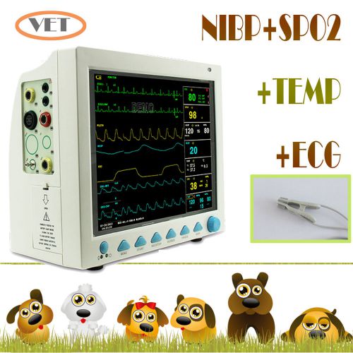 Vet veterinary icu/ccu patient monitor with resp temp pr nibp ecg spo2 fda prove for sale