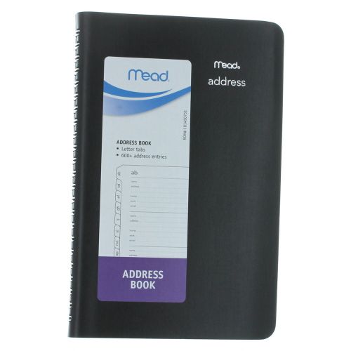 Mead Wire Bound Tabbed Black Address Book 80 Sheets S-701