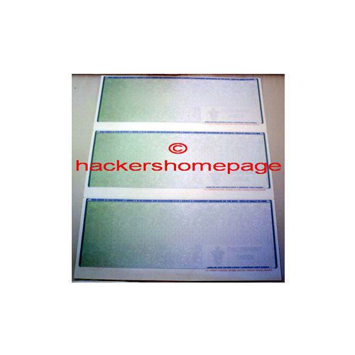 Bank cashiers check type money order paper- 100 sheets 300 checks for sale